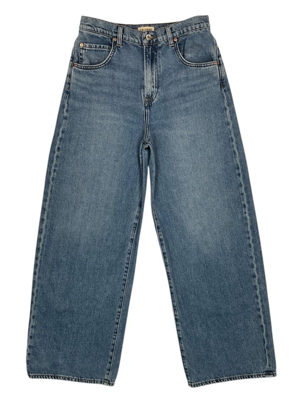 GRLFRND The Mika Jean High Rise Baggy Wide Leg 27 Blue